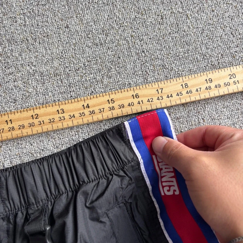 New York Giants Track Pants Mens Small Black NFL Football Full Side Zip Ripstop